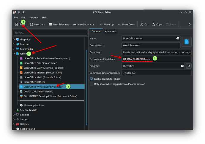 KDE Menu Editor