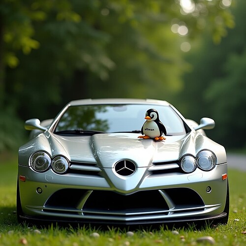 1218-Shiny silver SLR McLaren car in a lush g-flux1-dev-345236163