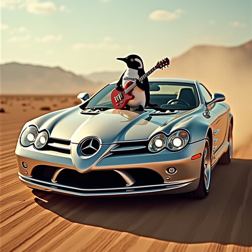 1228-Shiny silver SLR McLaren car in a backgr-flux1-dev-1821739962